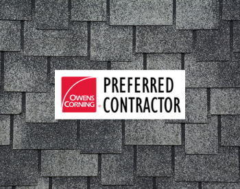 Close-up of roofing certification documents